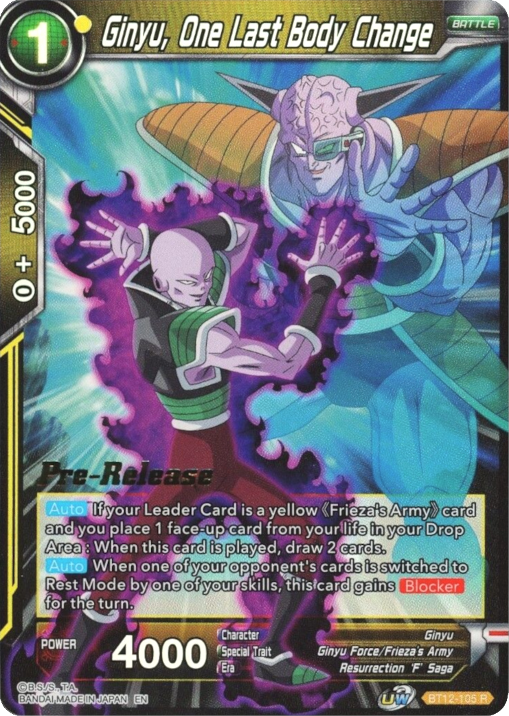 Ginyu, One Last Body Change (BT12-105) [Vicious Rejuvenation Prerelease Promos] | Nerdhalla Games