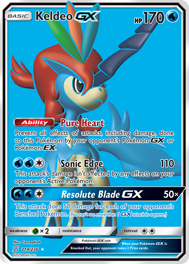 Keldeo GX (219/236) [Sun & Moon: Unified Minds] | Nerdhalla Games