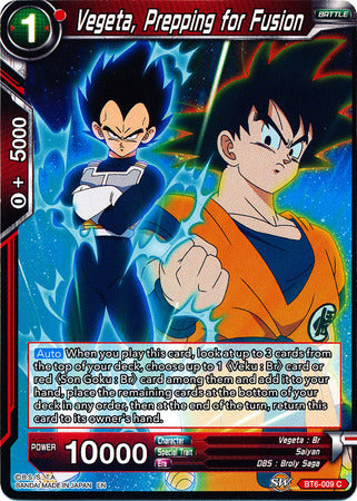 Vegeta, Prepping for Fusion [BT6-009] | Nerdhalla Games