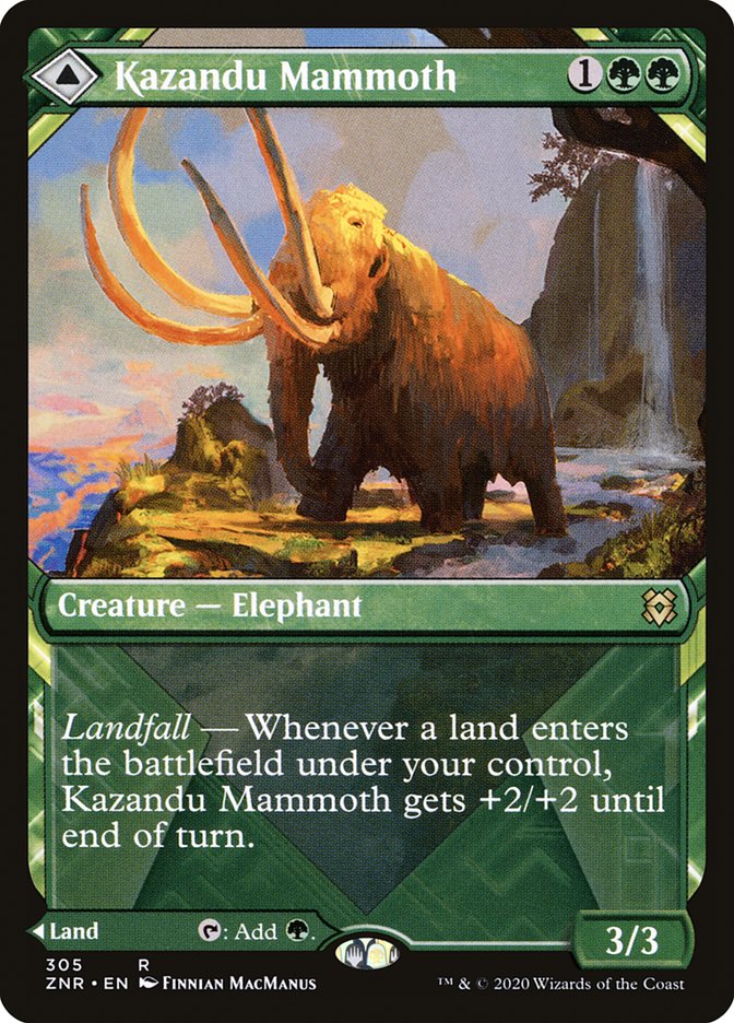 Kazandu Mammoth // Kazandu Valley (Showcase) [Zendikar Rising] | Nerdhalla Games