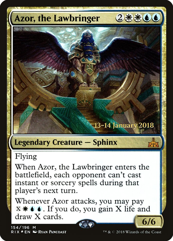 Azor, the Lawbringer [Rivals of Ixalan Prerelease Promos] | Nerdhalla Games