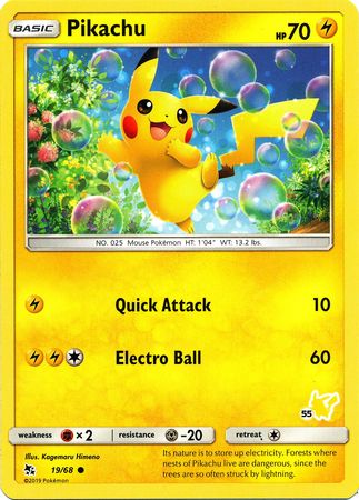 Pikachu (19/68) (Pikachu Stamp #55) [Battle Academy 2020] | Nerdhalla Games