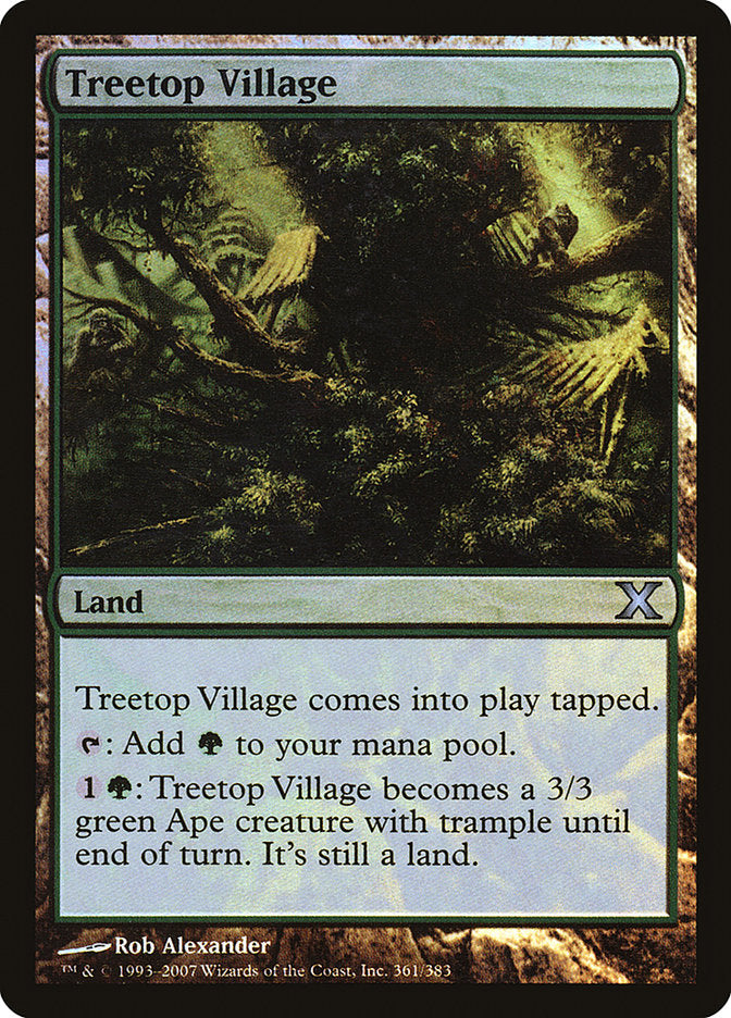 Treetop Village (Premium Foil) [Tenth Edition] | Nerdhalla Games