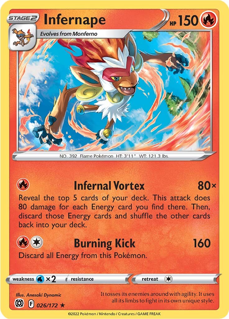 Infernape (026/172) (Theme Deck Exclusive) [Sword & Shield: Brilliant Stars] | Nerdhalla Games