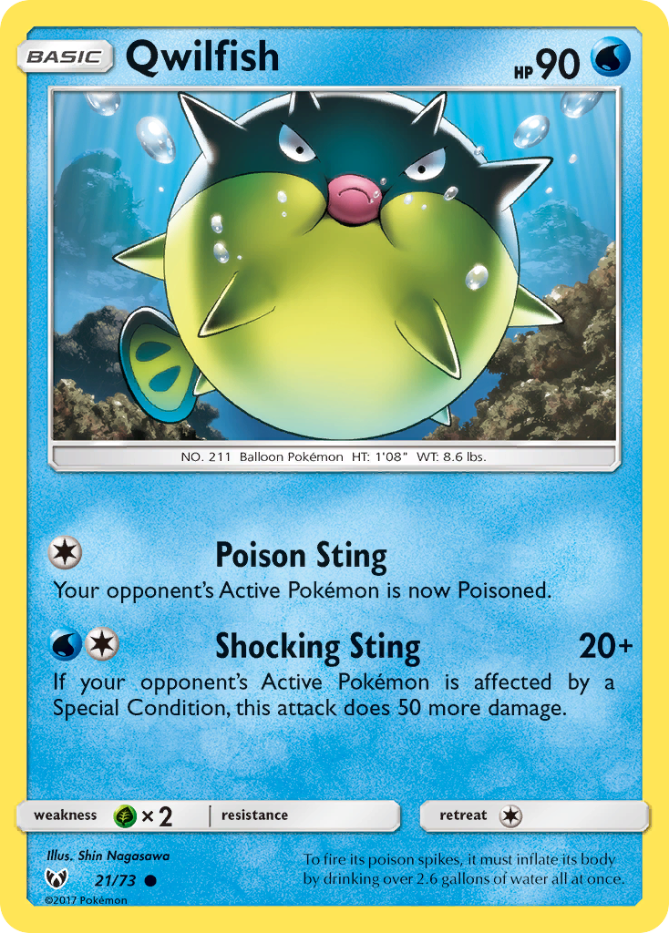 Qwilfish (21/73) [Sun & Moon: Shining Legends] | Nerdhalla Games