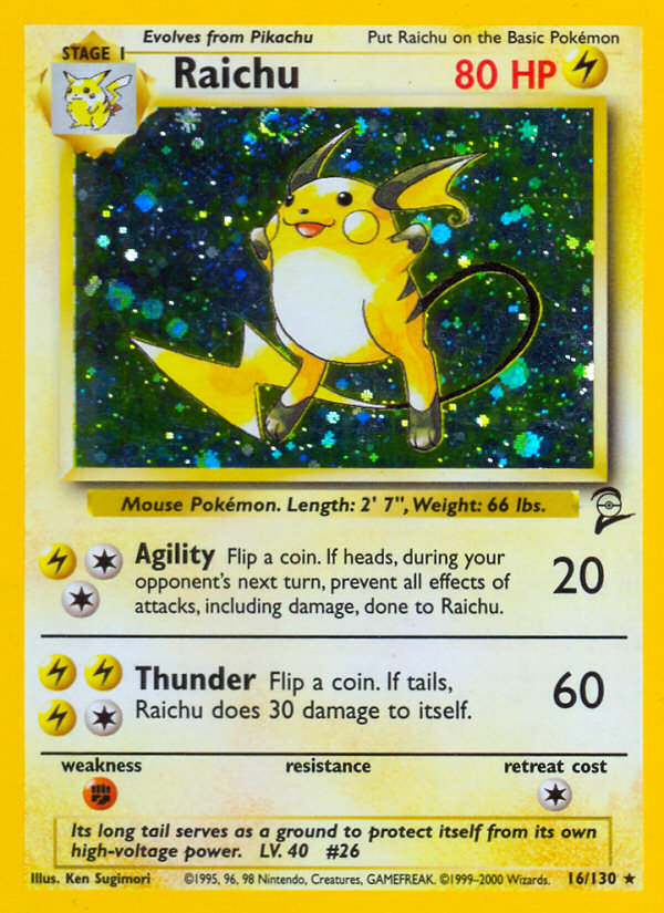 Raichu (16/130) [Base Set 2] | Nerdhalla Games