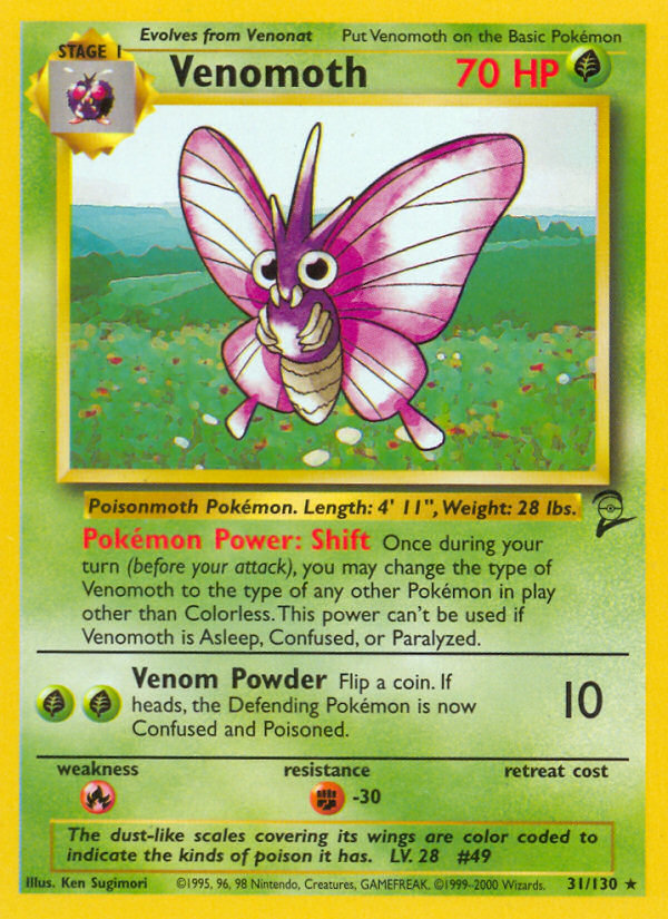 Venomoth (31/130) [Base Set 2] | Nerdhalla Games