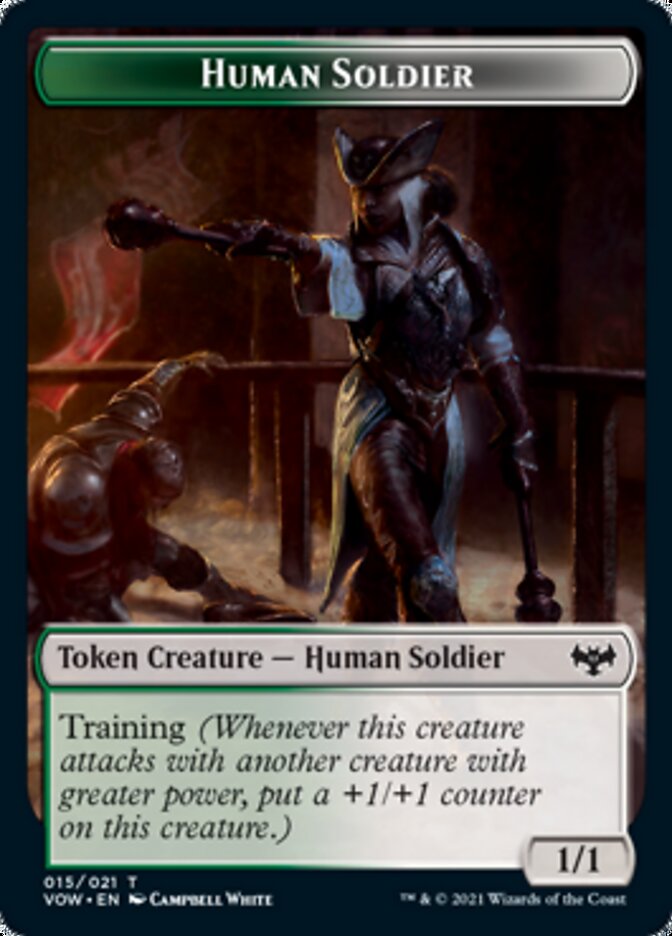 Human (001) // Human Soldier Double-sided Token [Innistrad: Crimson Vow Tokens] | Nerdhalla Games