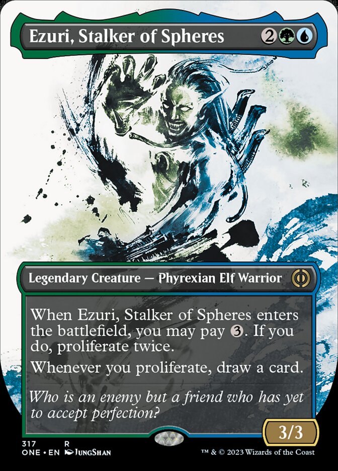 Ezuri, Stalker of Spheres (Borderless Ichor) [Phyrexia: All Will Be One] | Nerdhalla Games