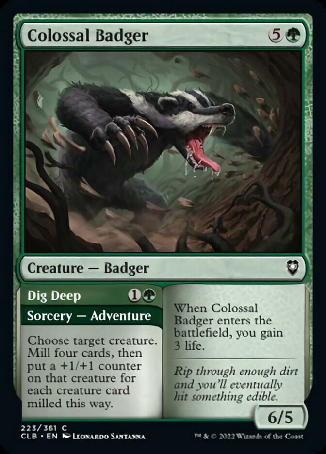 Colossal Badger // Dig Deep [Commander Legends: Battle for Baldur's Gate] | Nerdhalla Games