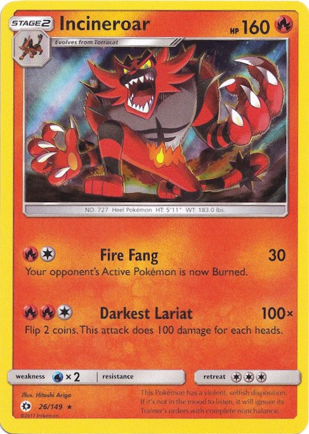 Incineroar (26/149) (Water Web Holo) [Sun & Moon: Base Set] | Nerdhalla Games