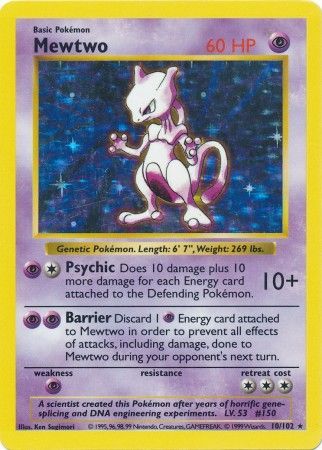 Mewtwo (10/102) [Base Set Shadowless Unlimited] | Nerdhalla Games