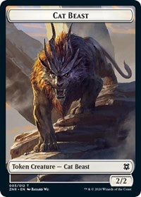 Cat Beast // Construct Double-sided Token [Zendikar Rising Tokens] | Nerdhalla Games