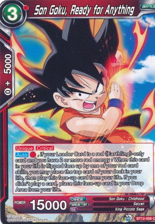 Son Goku, Ready for Anything [BT12-006] | Nerdhalla Games