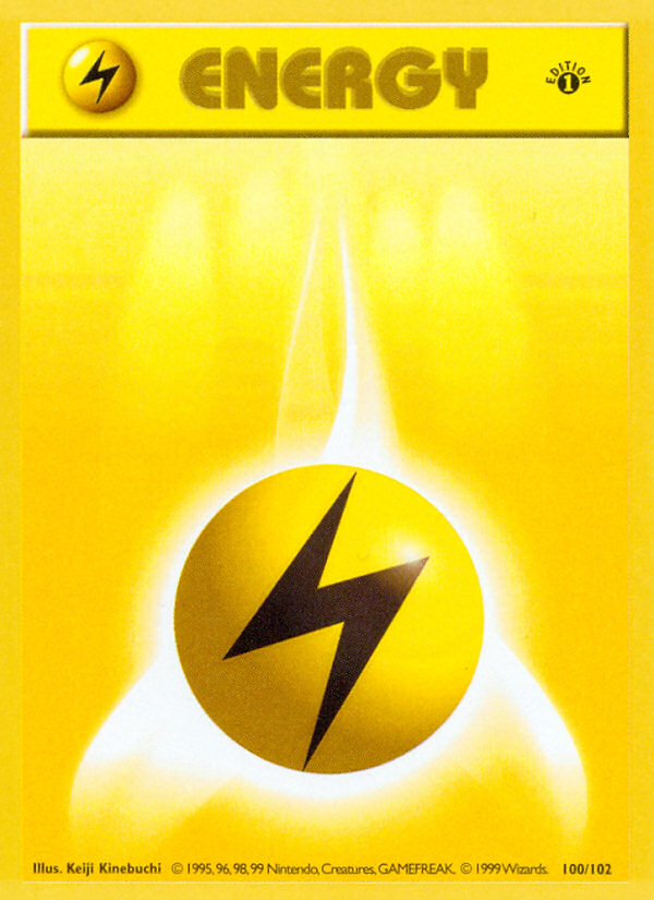 Lightning Energy (100/102) (Shadowless) [Base Set 1st Edition] | Nerdhalla Games