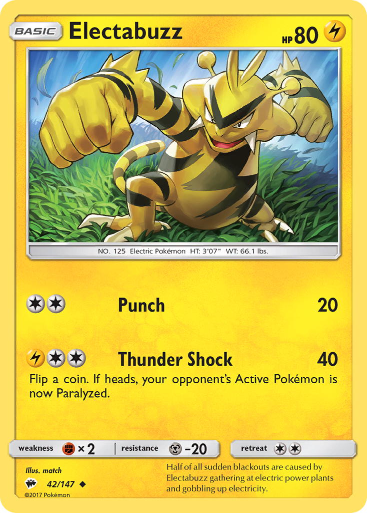 Electabuzz (42/147) [Sun & Moon: Burning Shadows] | Nerdhalla Games