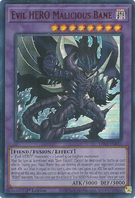 Evil HERO Malicious Bane (Red) [LDS3-EN033] Ultra Rare | Nerdhalla Games