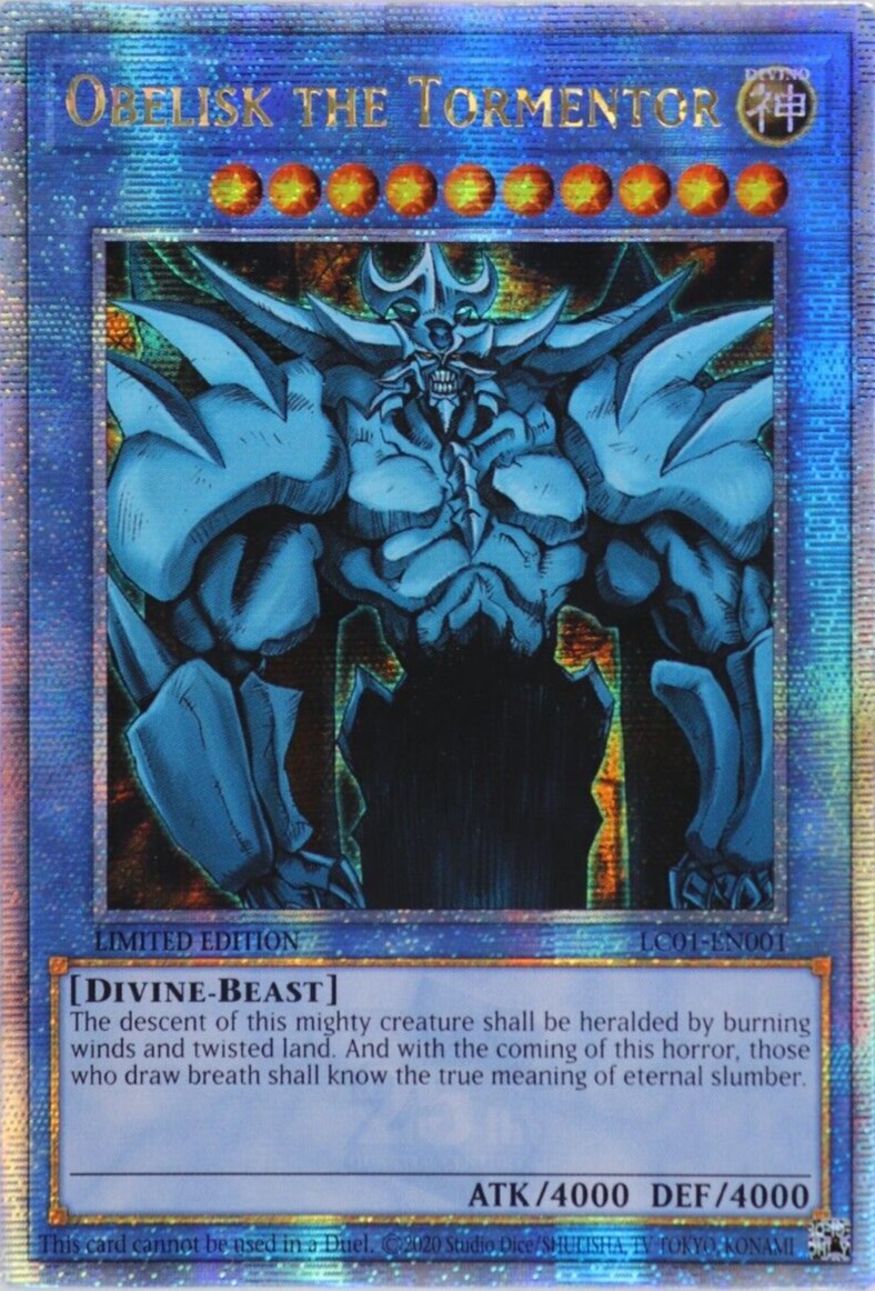 Obelisk the Tormentor (25th Anniversary) [LC01-EN001] Quarter Century Secret Rare | Nerdhalla Games