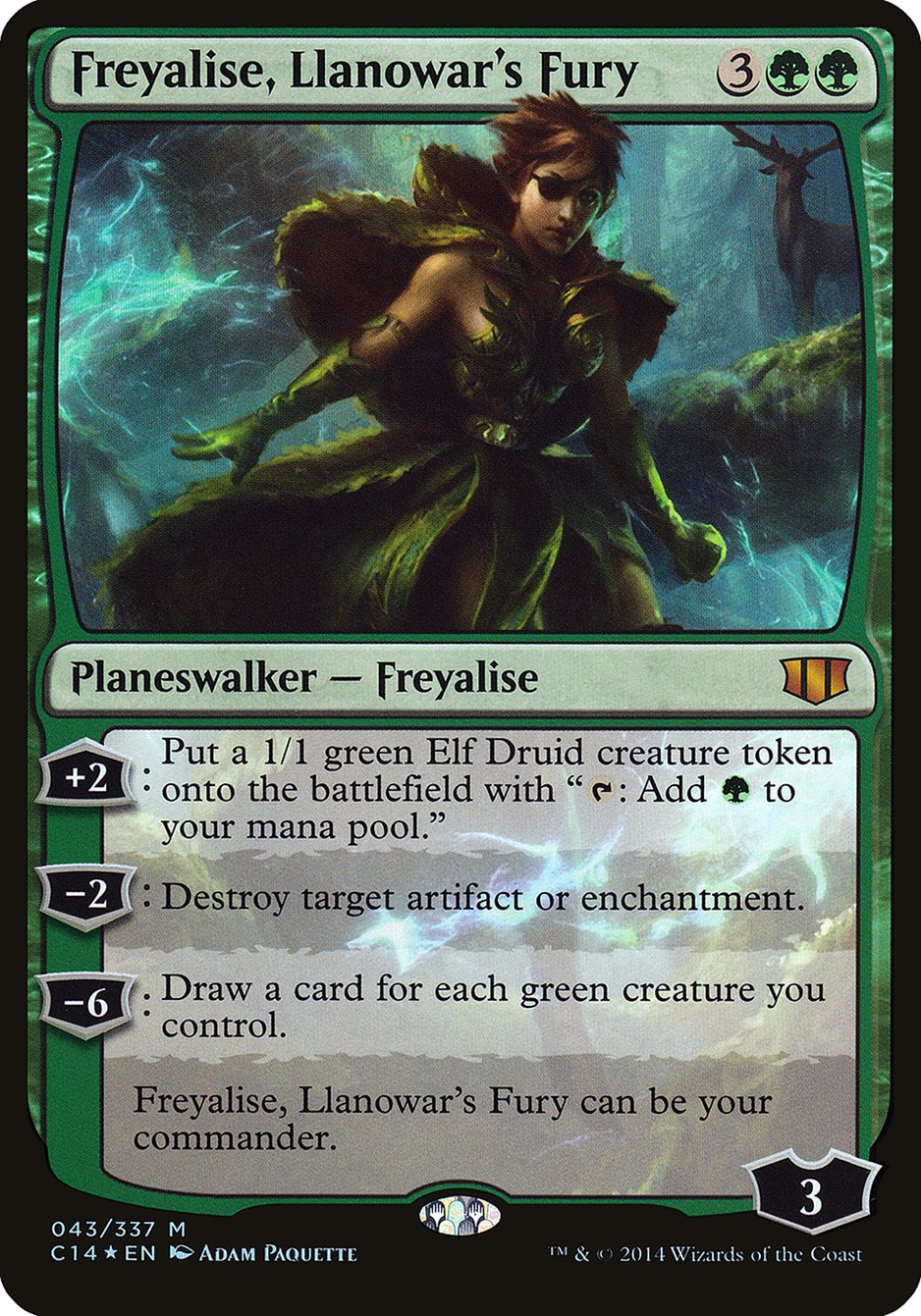 Freyalise, Llanowar's Fury (Oversized) [Commander 2014 Oversized] | Nerdhalla Games