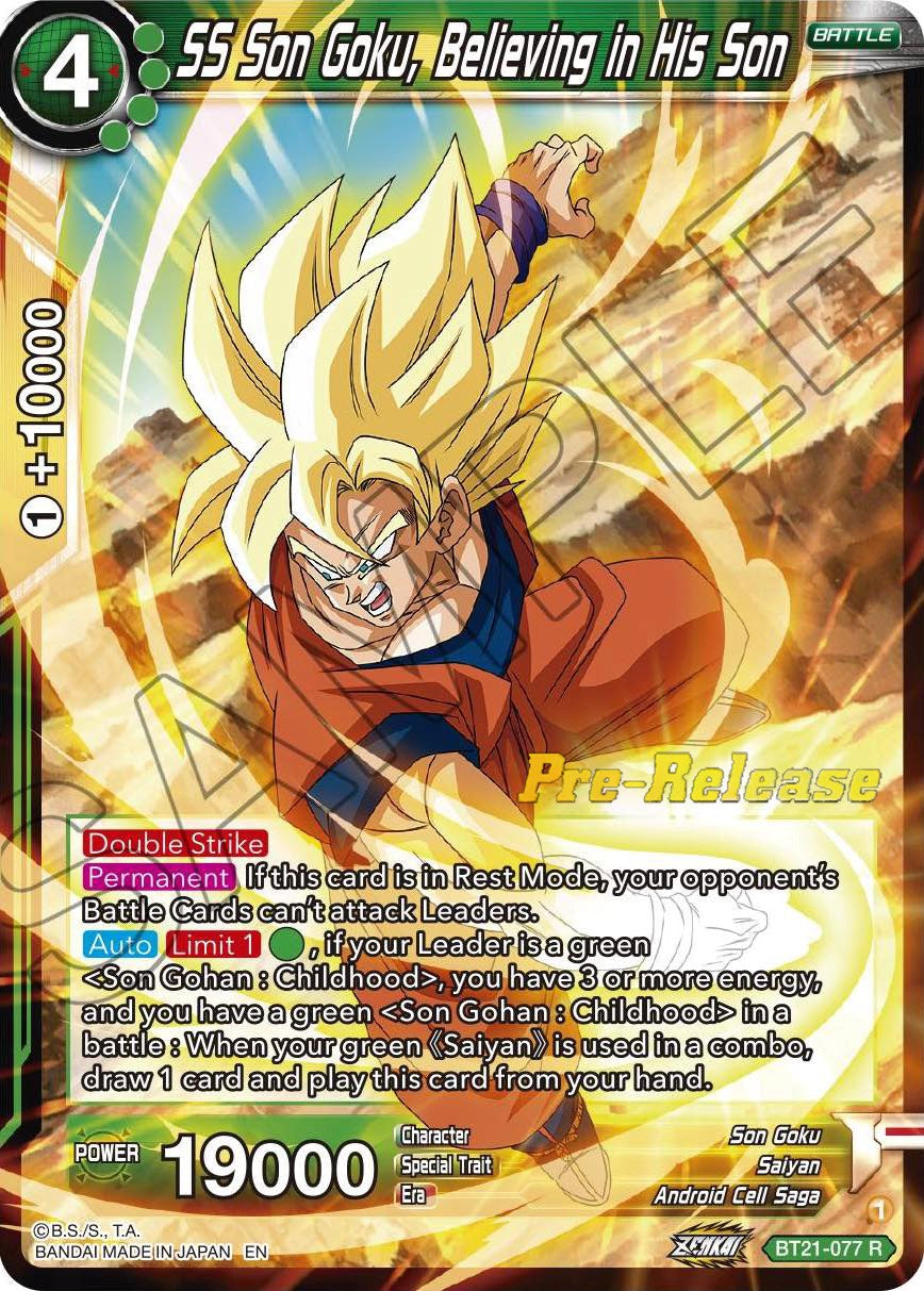 SS Son Goku, Believing in His Son (BT21-077) [Wild Resurgence Pre-Release Cards] | Nerdhalla Games