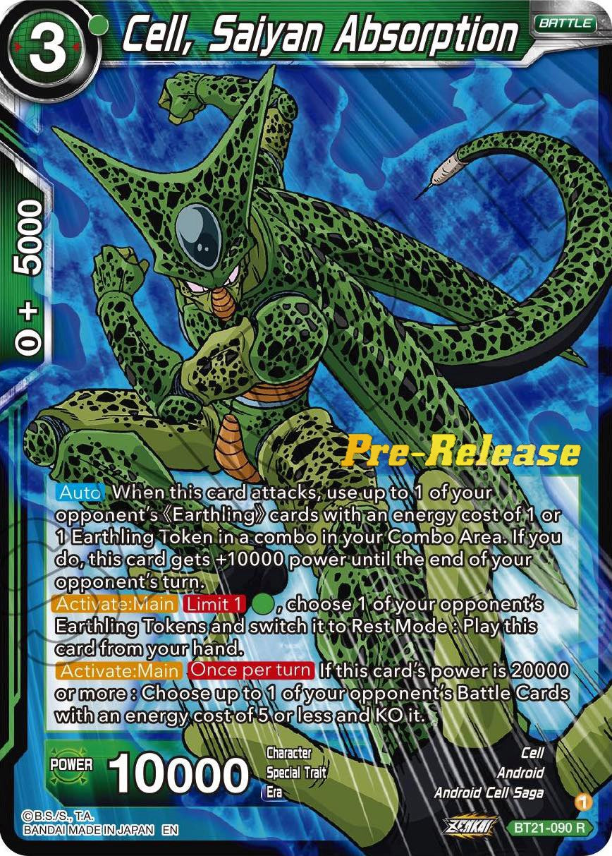 Cell, Saiyan Absorption (BT21-090) [Wild Resurgence Pre-Release Cards] | Nerdhalla Games