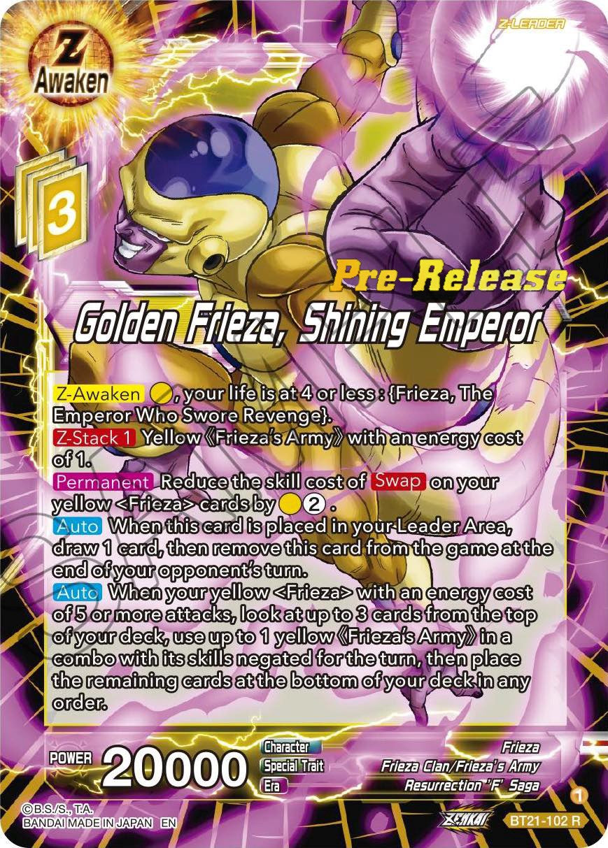 Golden Frieza, Shining Emperor (BT21-102) [Wild Resurgence Pre-Release Cards] | Nerdhalla Games