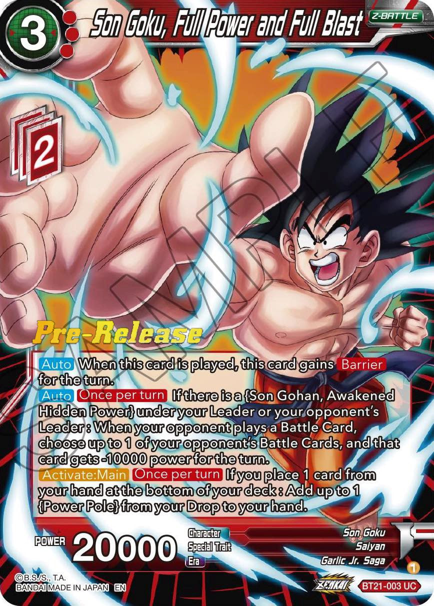 Son Goku, Full Power and Full Blast (BT21-003) [Wild Resurgence Pre-Release Cards] | Nerdhalla Games