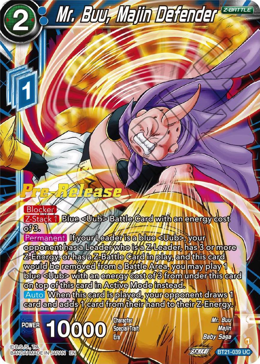 Mr. Buu, Majin Defender (BT21-039) [Wild Resurgence Pre-Release Cards] | Nerdhalla Games