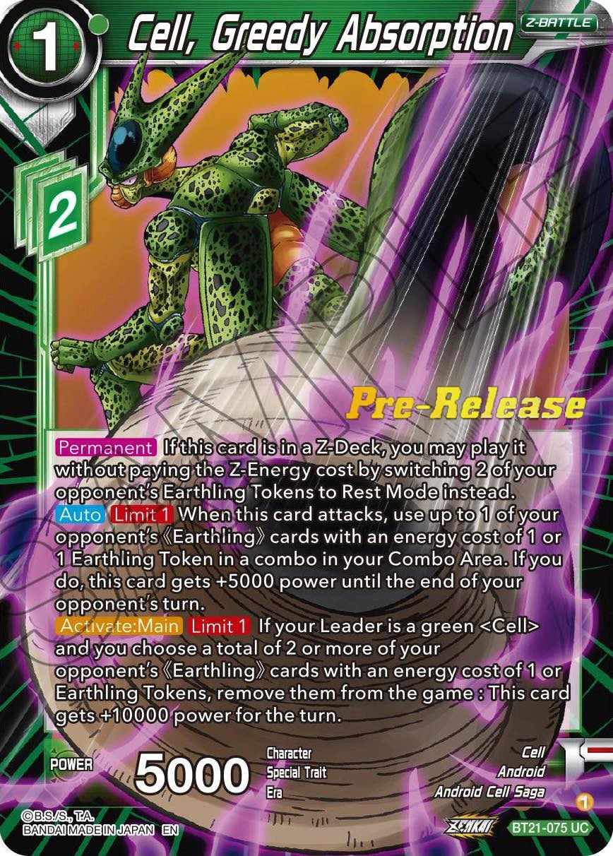 Cell, Greedy Absorption (BT21-075) [Wild Resurgence Pre-Release Cards] | Nerdhalla Games