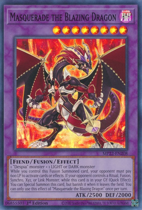 Masquerade the Blazing Dragon [MP22-EN208] Super Rare | Nerdhalla Games