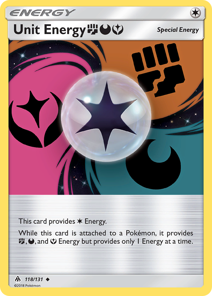 Unit Energy (118/131) (Fighting, Darkness, Fairy) [Sun & Moon: Forbidden Light] | Nerdhalla Games