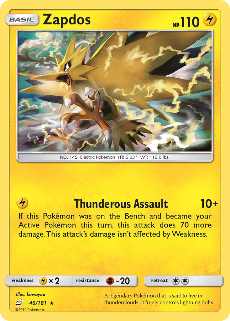 Zapdos (40/181) [Sun & Moon: Team Up] | Nerdhalla Games