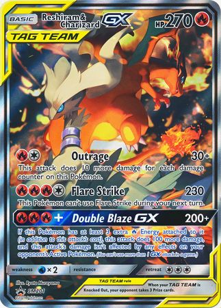 Reshiram & Charizard GX (SM201) (Jumbo Card) [Sun & Moon: Black Star Promos] | Nerdhalla Games