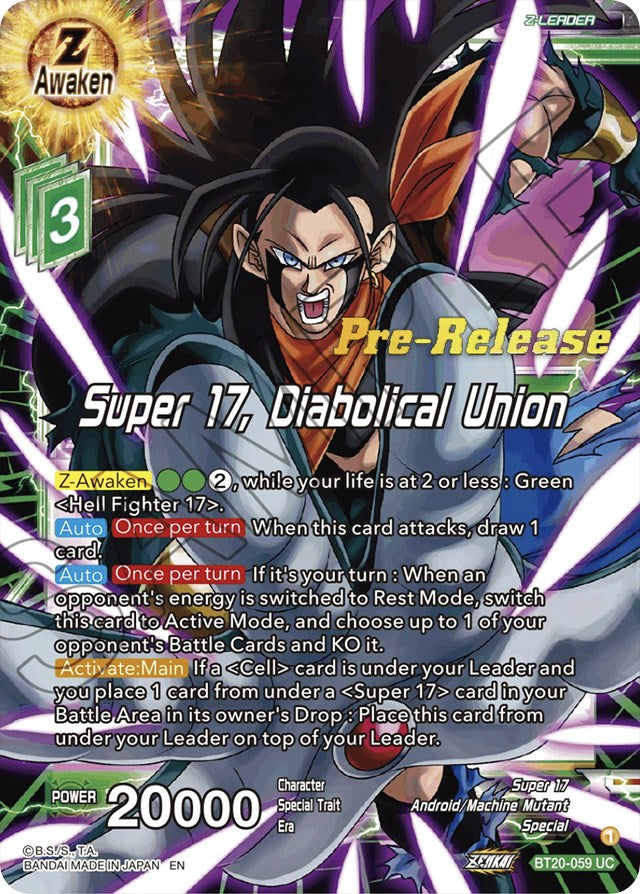 Super 17, Diabolical Union (BT20-059) [Power Absorbed Prerelease Promos] | Nerdhalla Games