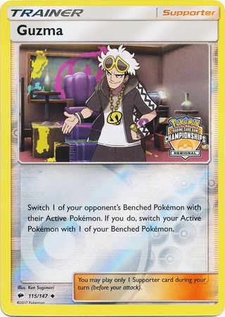 Guzma (115/147) (League Promo) [Sun & Moon: Burning Shadows] | Nerdhalla Games