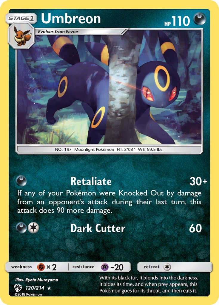 Umbreon (120/214) (Cosmos Holo) (Blister Exclusive) [Sun & Moon: Lost Thunder] | Nerdhalla Games