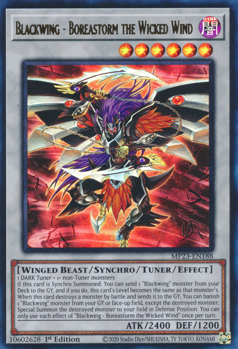 Blackwing - Boreastorm the Wicked Wind [MP23-EN188] Ultra Rare | Nerdhalla Games