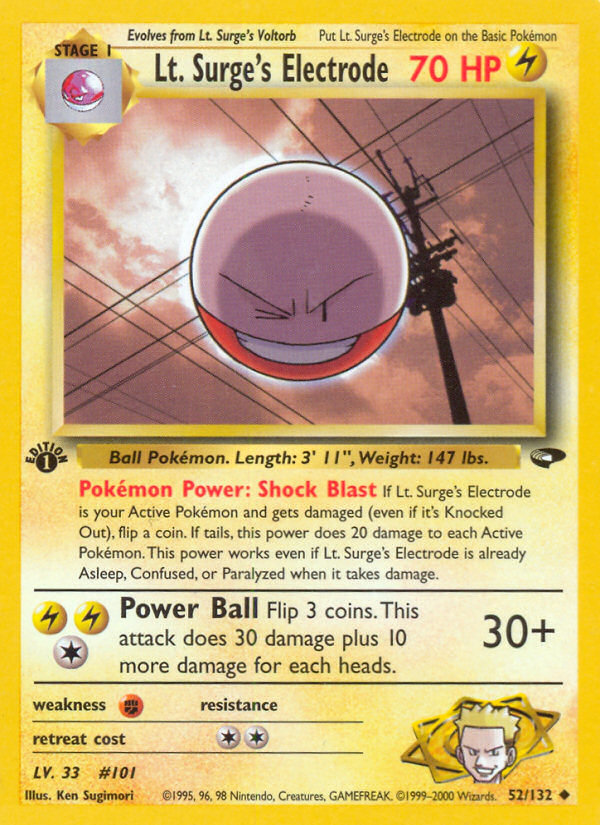 Lt. Surge's Electrode (52/132) [Gym Challenge 1st Edition] | Nerdhalla Games