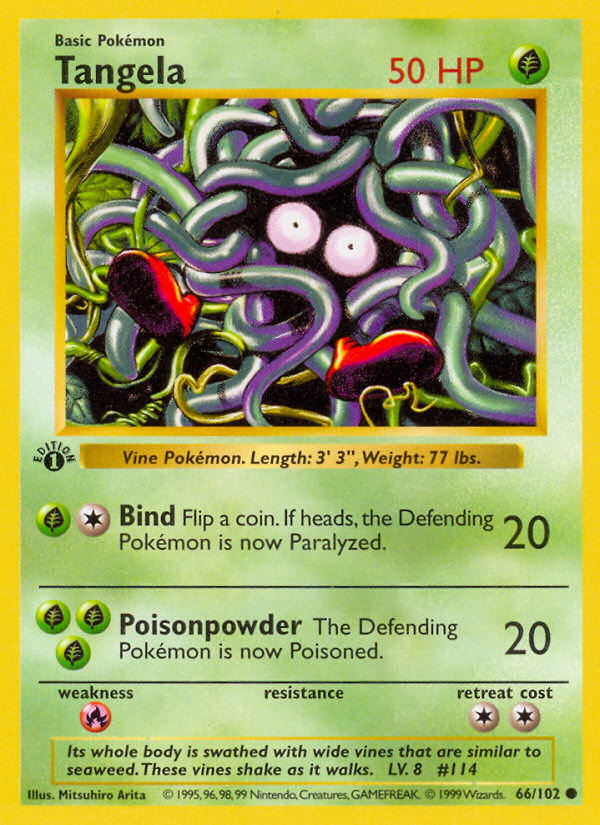 Tangela (66/102) (Shadowless) [Base Set 1st Edition] | Nerdhalla Games