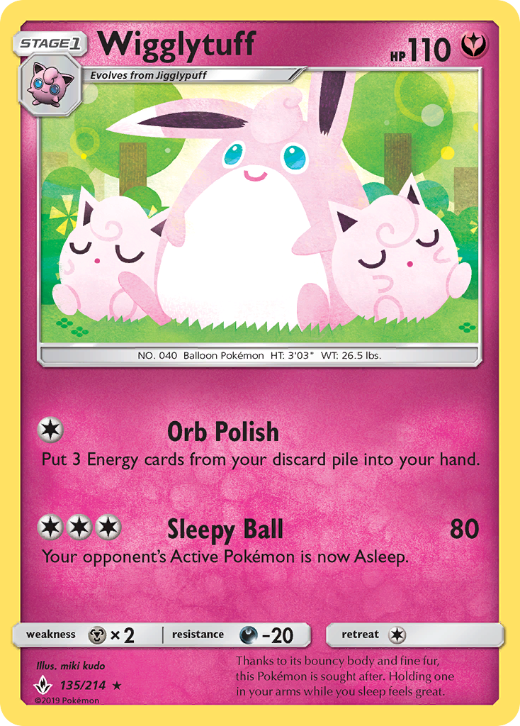 Wigglytuff (135/214) [Sun & Moon: Unbroken Bonds] | Nerdhalla Games