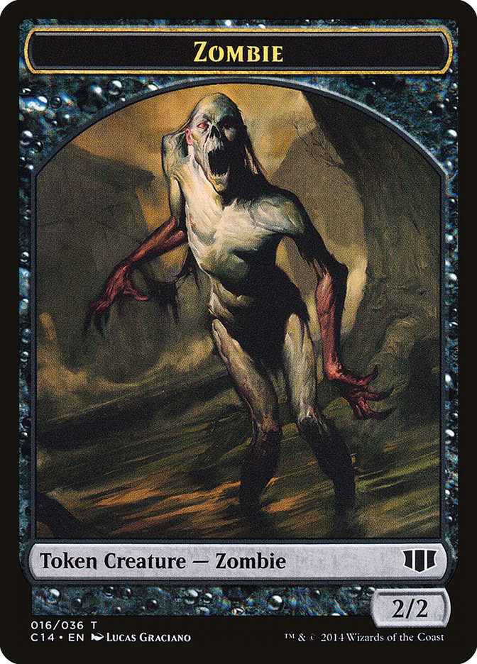 Demon (013/036) // Zombie (016/036) Double-sided Token [Commander 2014 Tokens] | Nerdhalla Games