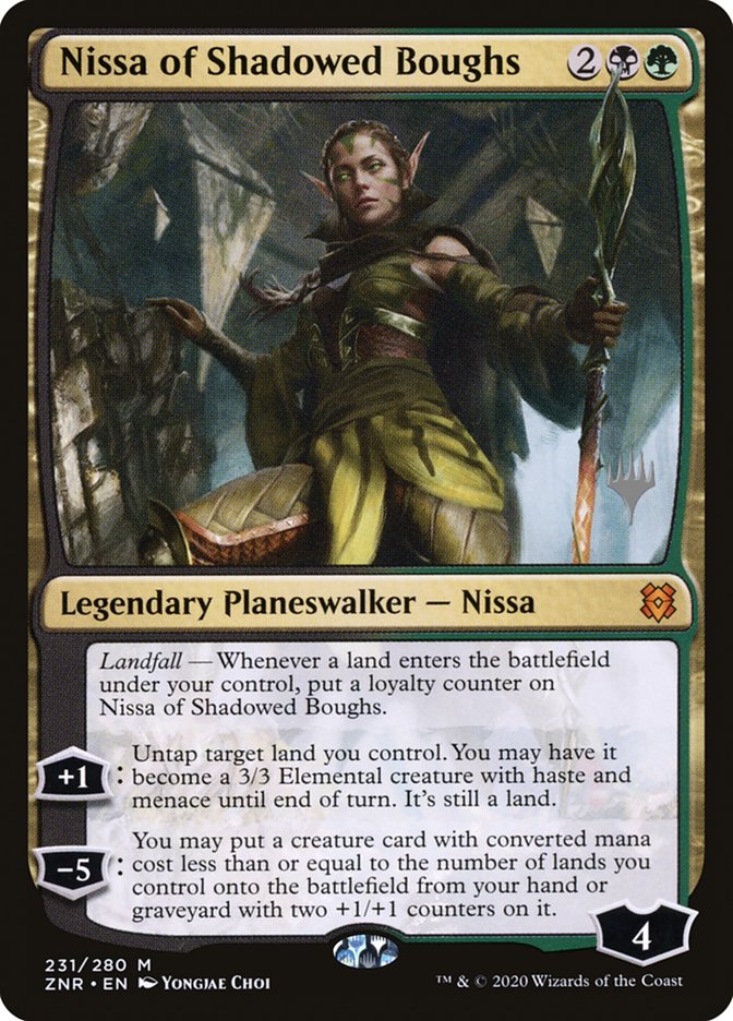 Nissa of Shadowed Boughs (Promo Pack) [Zendikar Rising Promos] | Nerdhalla Games