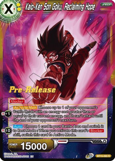 Kaio-Ken Son Goku, Reclaiming Hope (BT15-093) [Saiyan Showdown Prerelease Promos] | Nerdhalla Games