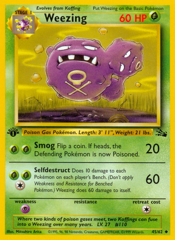 Weezing (45/62) [Fossil 1st Edition] | Nerdhalla Games