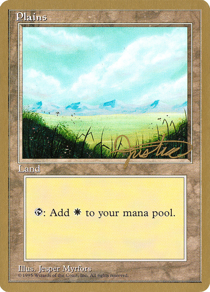 Plains (mj366) (Mark Justice) [Pro Tour Collector Set] | Nerdhalla Games