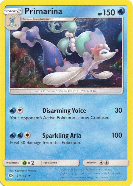 Primarina (41/149) (Water Web Holo) [Sun & Moon: Base Set] | Nerdhalla Games