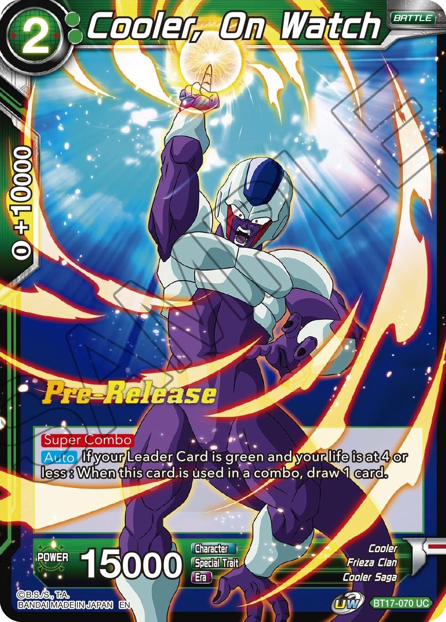 Cooler, On Watch (BT17-070) [Ultimate Squad Prerelease Promos] | Nerdhalla Games