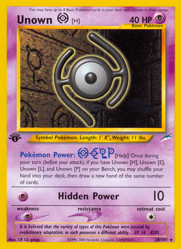 Unown [H] (28/105) [Neo Destiny 1st Edition] | Nerdhalla Games