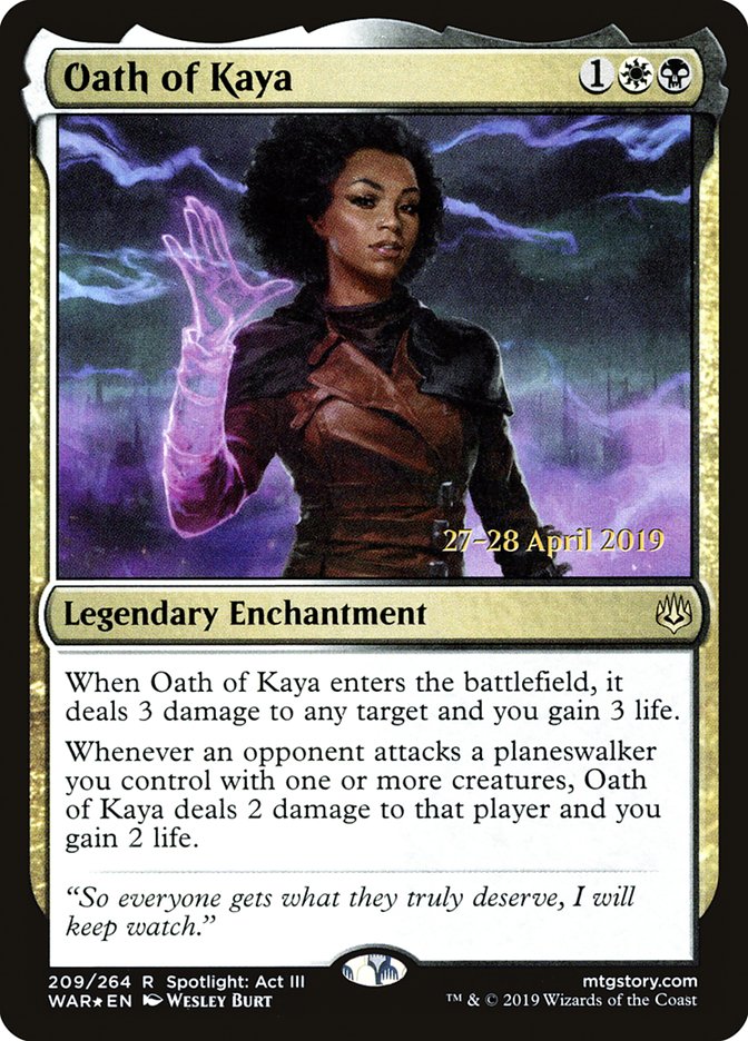 Oath of Kaya  [War of the Spark Prerelease Promos] | Nerdhalla Games