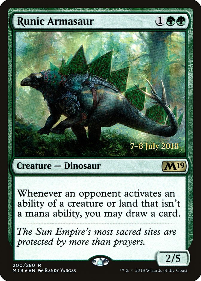 Runic Armasaur  [Core Set 2019 Prerelease Promos] | Nerdhalla Games